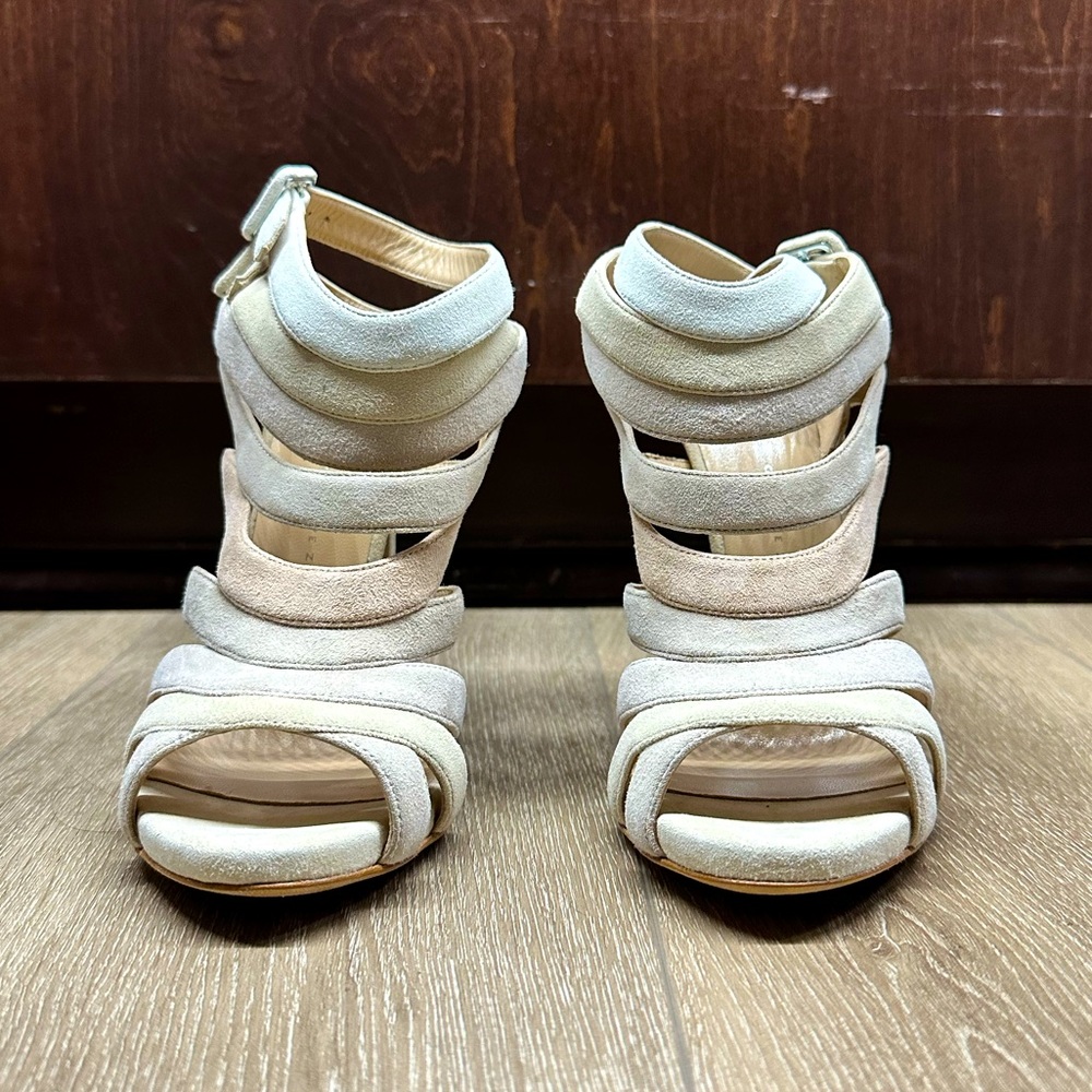 Giuseppe Zanotti Suede Caged Nude Blush Strappy Sandal/Heel (never worn)
